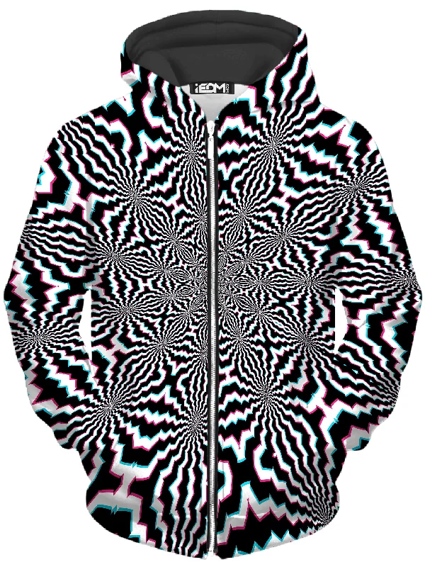 Chic Outfits Fractal Ripples Unisex Zip-Up Hoodie