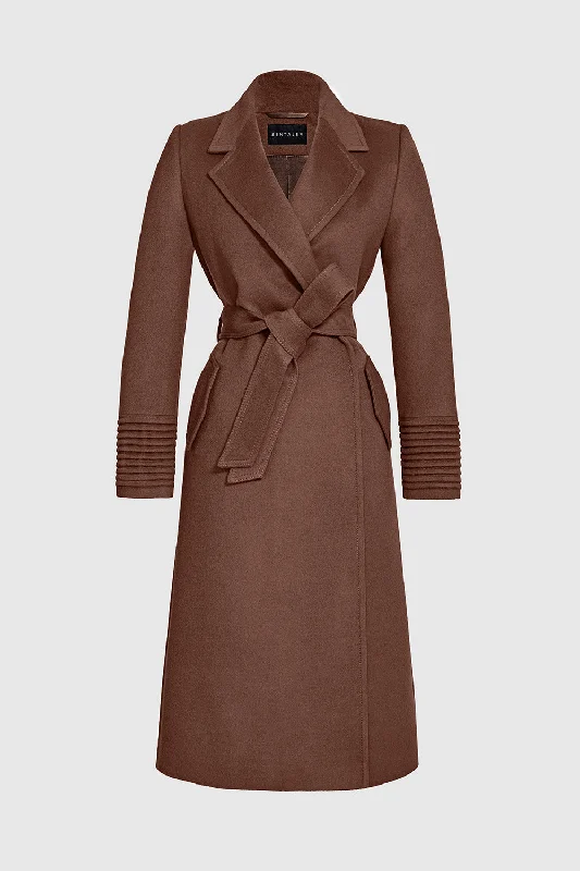 Effortless Outfits Baby Alpaca Long Notched Collar Wrap Coat