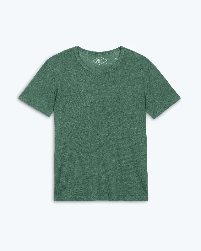 Effortless Elegance Alex Crane Pine Linen Sun T-Shirt