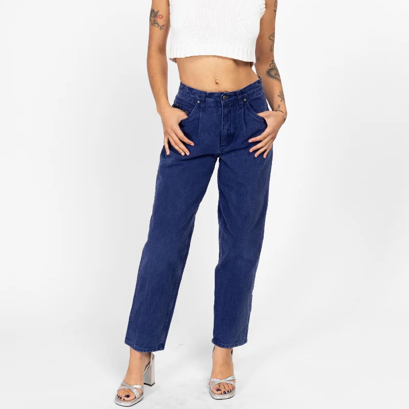 Cozy Fit Wear Small 80s Royal Blue High Waisted Jeans 27"