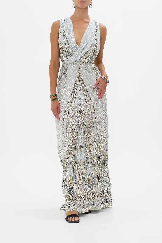Relaxed Tops SLEEVELESS DRAPED T BACK LONG DRESS SAHARA STARLET