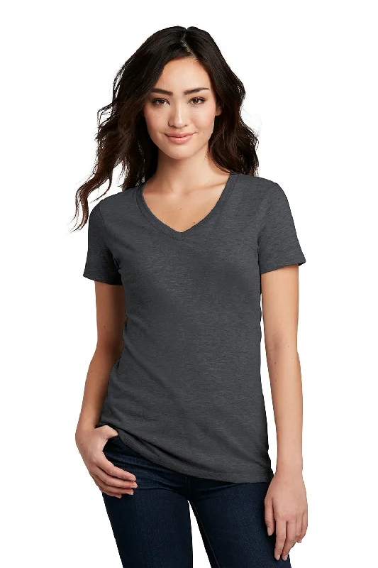 Urban Chic District Womens Perfect Blend Short Sleeve V-Neck T-Shirt - Heather Charcoal Grey Urban Chic District Womens Perfect Blend Short Sleeve V-Neck T-Shirt - Heather Charcoal Grey