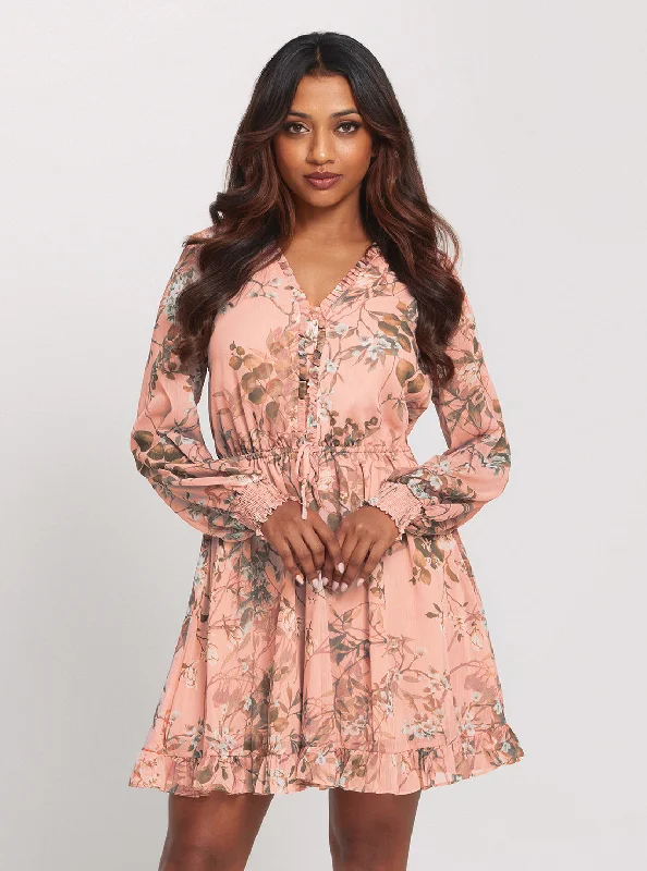 Relaxed Tops Pink Floral Vanessa Flare Dress