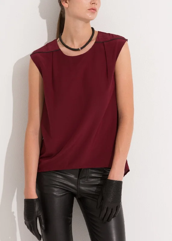 Trendy Looks Women's Sleeveless Round Neck Hi Lo Top