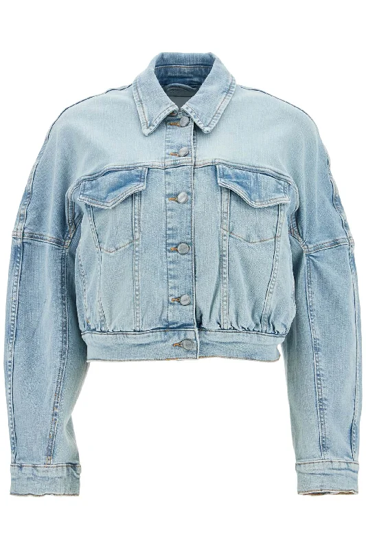 Relaxed Fashion Ganni Women's Stretch blue Bomber Jacket In