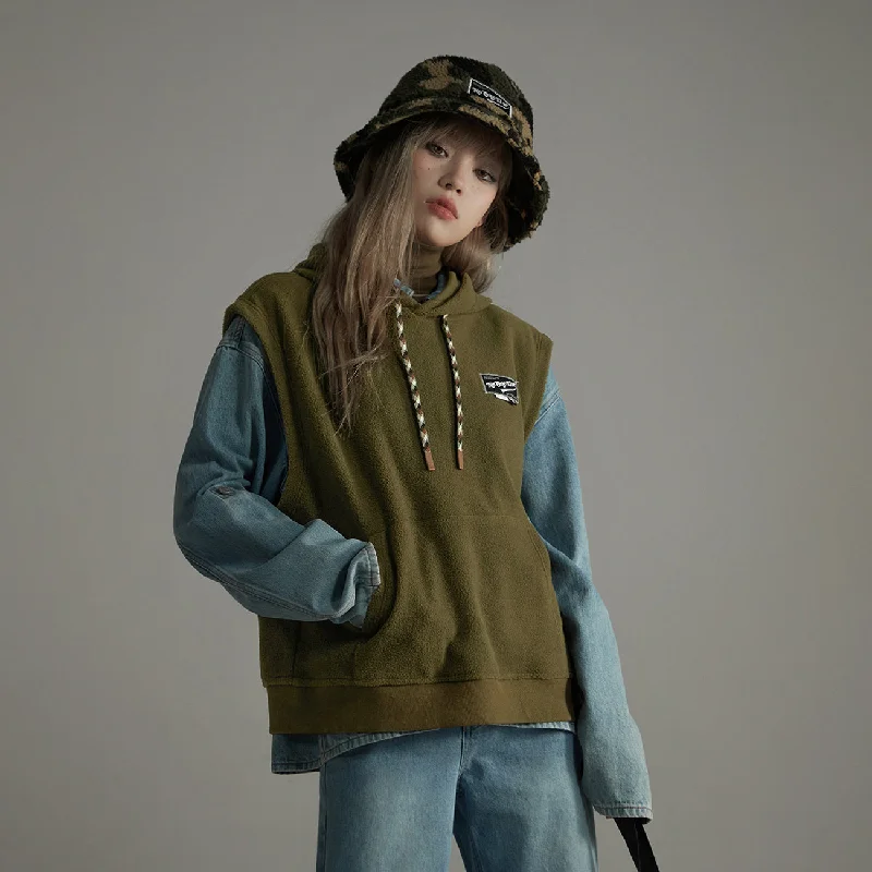 Cozy Fashion Fleece Wide Hooded Vest