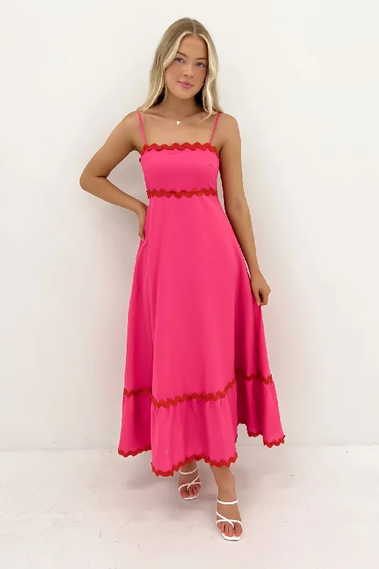 Comfortable Looks Norah Maxi Dress Hot Pink