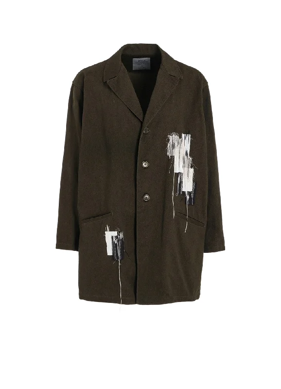 Cozy Outfit COTTON DRILL "BORO"APPLIQUE LONG JACKET