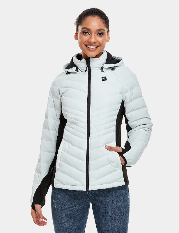 Relaxed Fashion Cloudland Women's Heated Down Jacket - White/Black