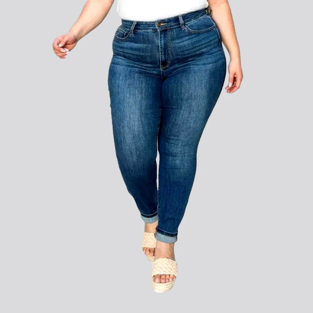 Summer Comfort Sanded women's casual jeans