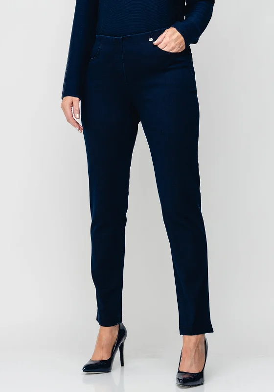 Casual Chic Outfits Robell Bella Slim Stretch Denim Jeggings, Navy