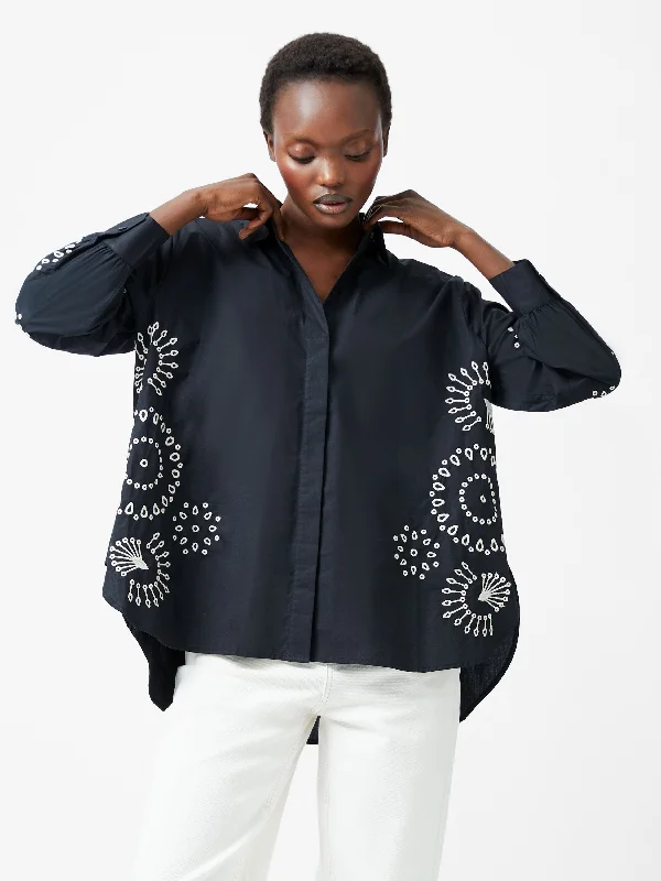 Urban Chic Cambria Cotton Embroidered Button Up Shirt