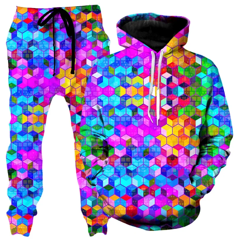 Urban Comfort Cubism Hoodie and Joggers Combo