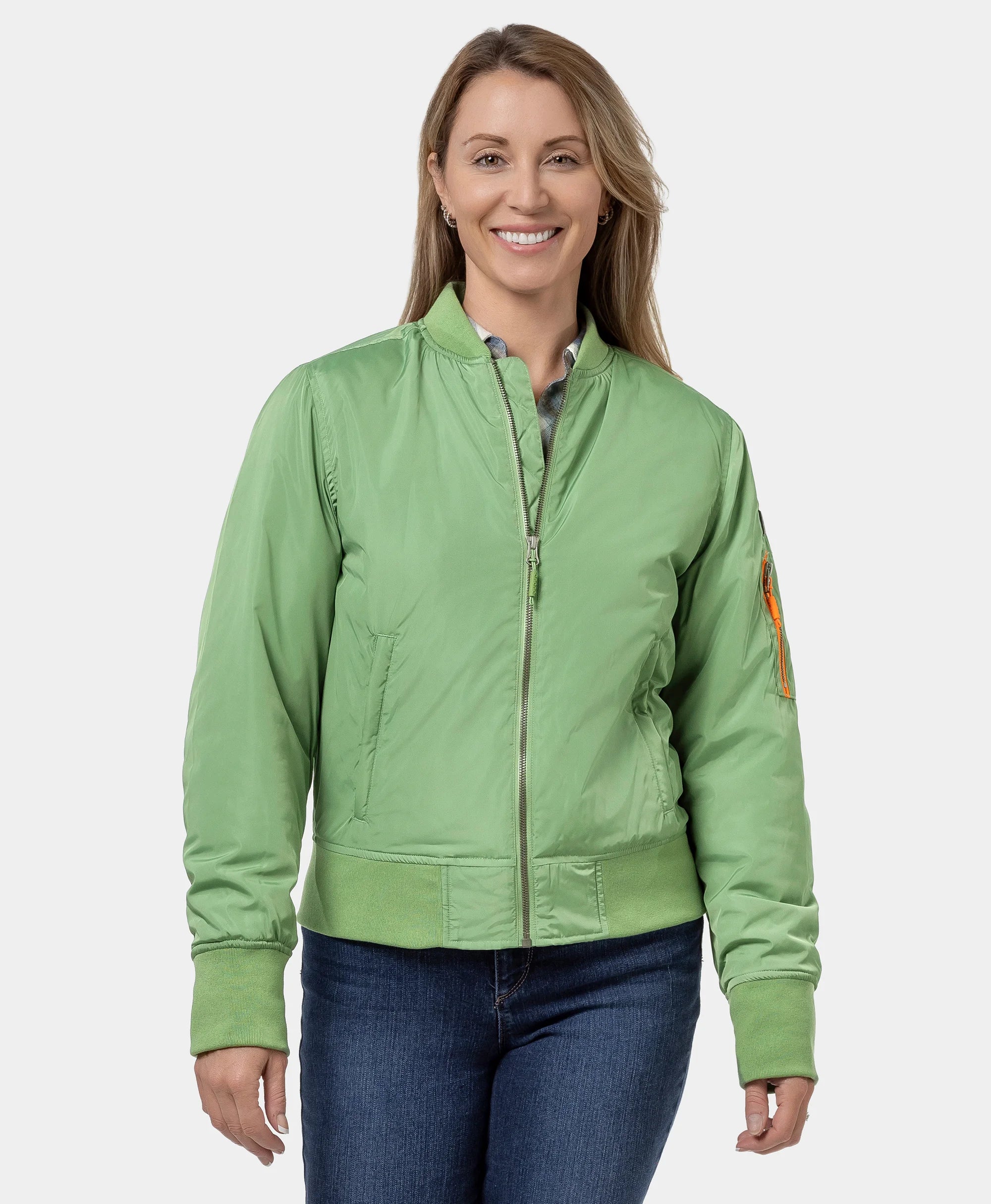 Modern Chic Cityscape Women's Heated Bomber Jacket