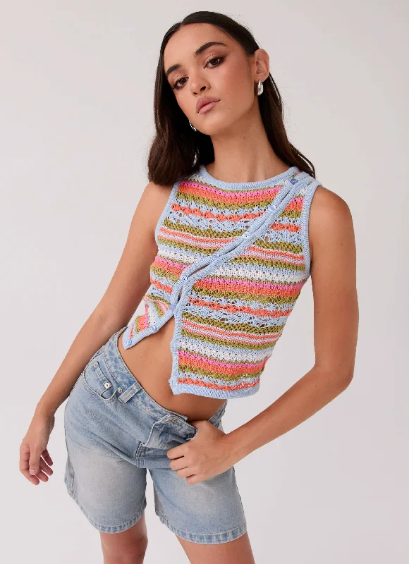 Timeless Style Chromatic Charm Knit Top - Citrus Oasis