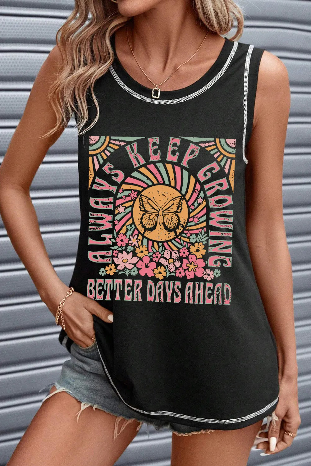 Cozy Footwear Graphic Round Neck Tank