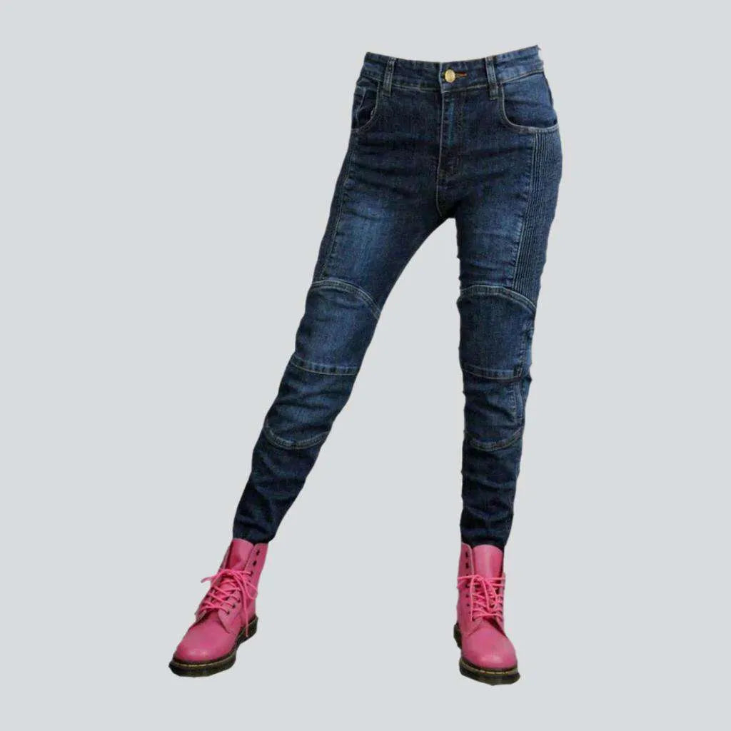 Weekend Comfort Wear-resistant ladies biker jeans