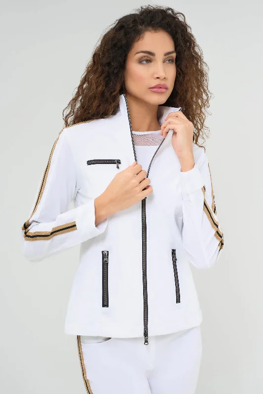 Comfortable Tops Justine Side-Stripe Racer Jacket
