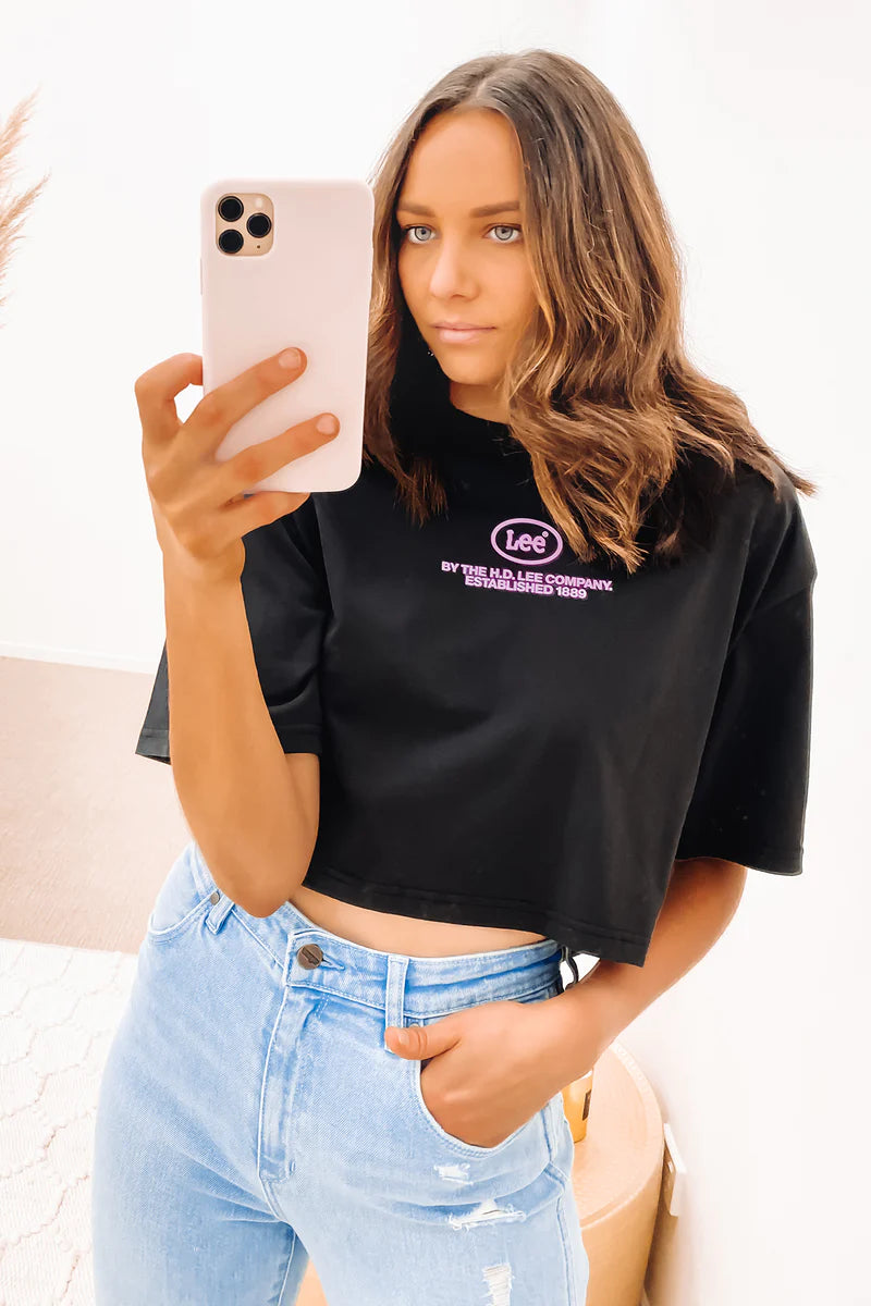 Cozy Layers Baggy Crop Tee Flex Hit