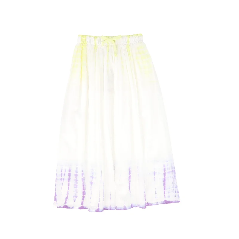 Trendy Casuals VALENTINA WHITE/LILAC TIE DYE MAXI SKIRT