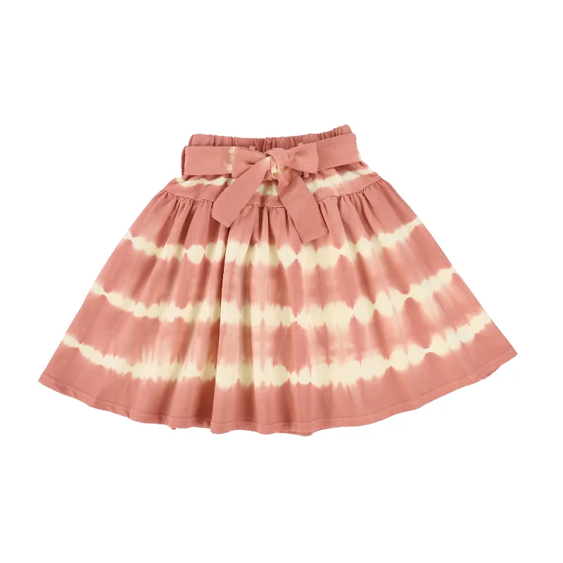 Simple Style 8050.Tie Dye Sweat Skirt-Burnt Rose Tie Dye