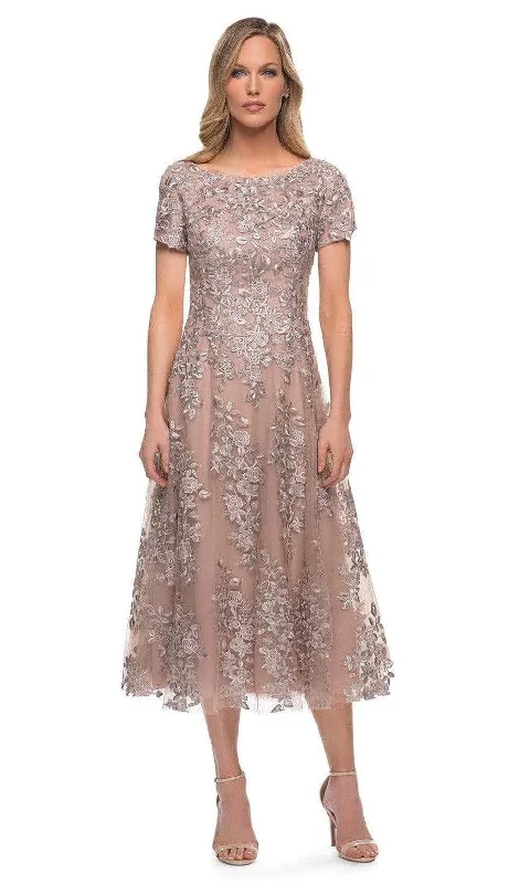 Everyday Style La Femme - 29830 Floral A-line Tea Length Dress