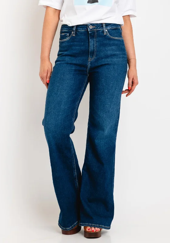 Comfy Layers Pepe Jeans Slim Fit Ultra High Flare Jeans, Medium Blue