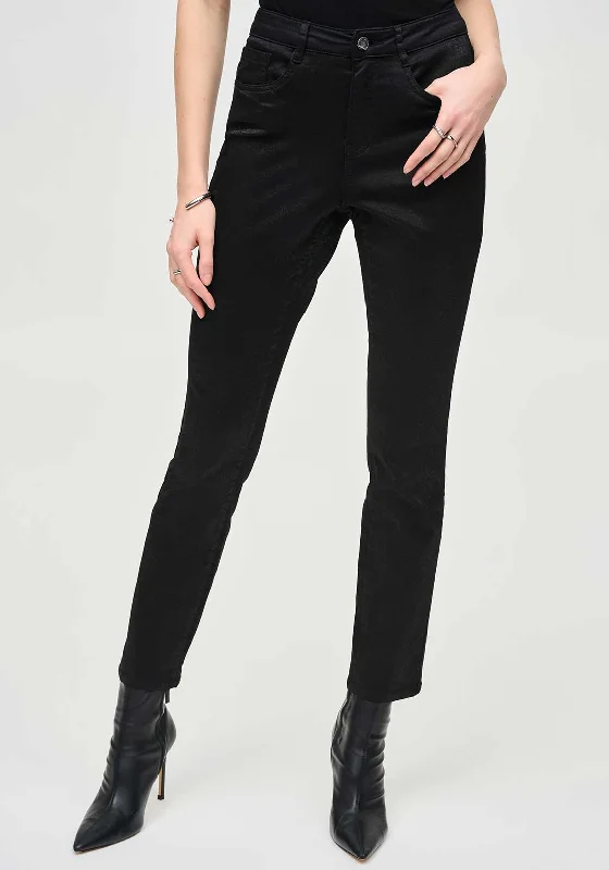 Urban Chic Joseph Ribkoff High Rise Slim Shimmer Jeans, Black