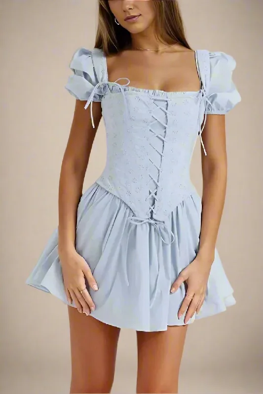 Comfortable Jeans Misty Bodycon Mini Dress - Baby Blue