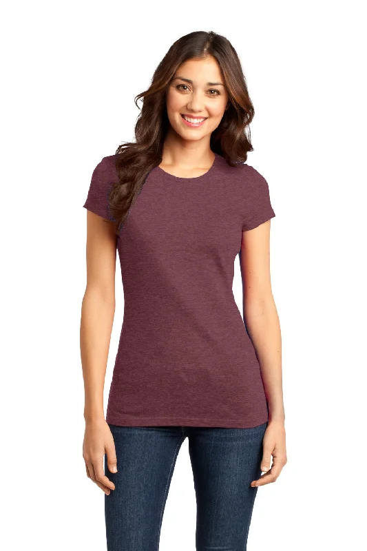 Basic Comfort District Womens Very Important Short Sleeve Crewneck T-Shirt - Heather Cardinal Red - Closeout Basic Comfort District Womens Very Important Short Sleeve Crewneck T-Shirt - Heather Cardinal Red - Closeout
