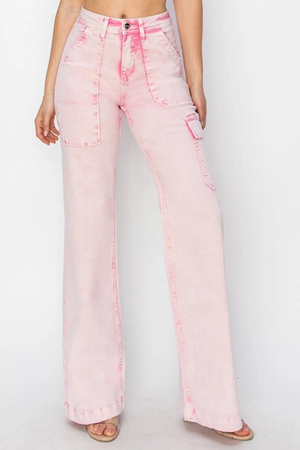 Relaxed Dresses RISEN High Rise Cargo Pocket Jeans Plus Size