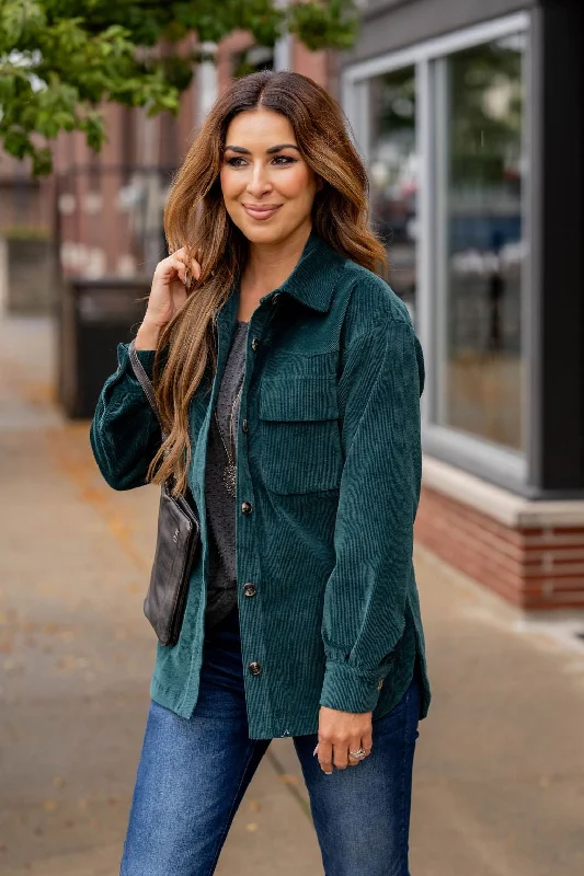Everyday Comfort Velvety Soft Corded Shacket