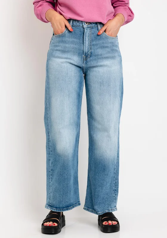 Simple Chic Pepe Jeans Ultra High Wide Leg Jeans, Light Blue