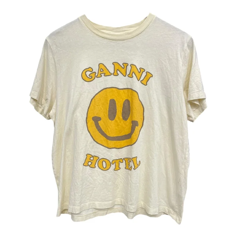 Cozy Lounge Wear GANNI/T-Shirt/L/Graphic/Cotton/IVR/'Ganni Hotel' Graphic