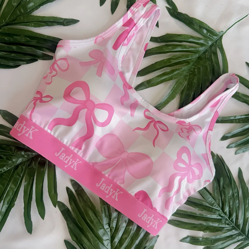 Effortless Looks Arya Bralette Summer Collection: L/XL / Pink Bows