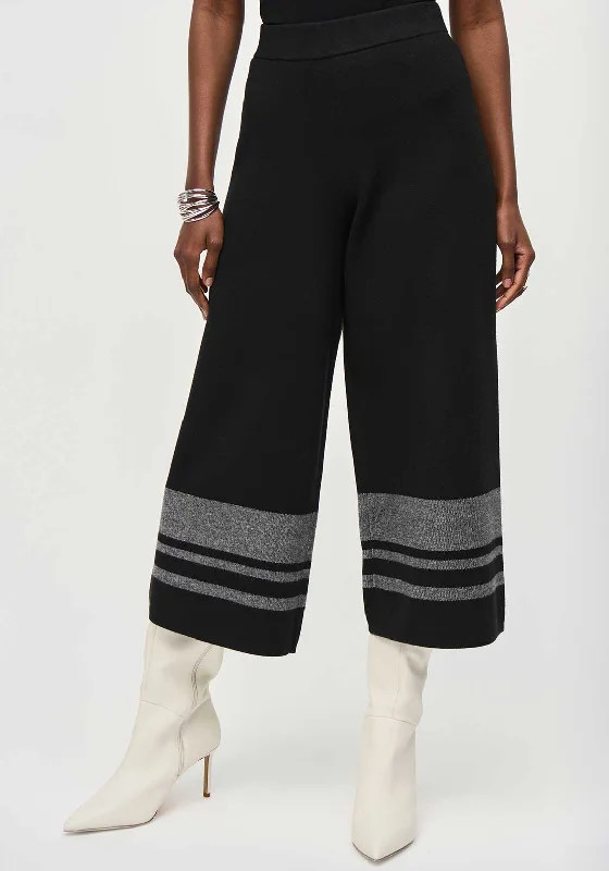 Comfortable Sweaters Joseph Ribkoff Contrast Panel Culottes, Black & Grey