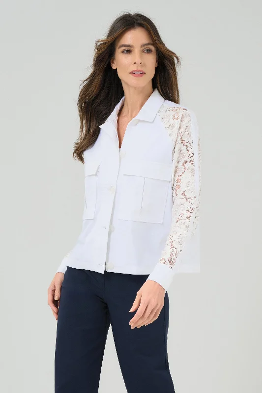 Cozy Knits Sutton Lace Sleeve Trucker Jacket