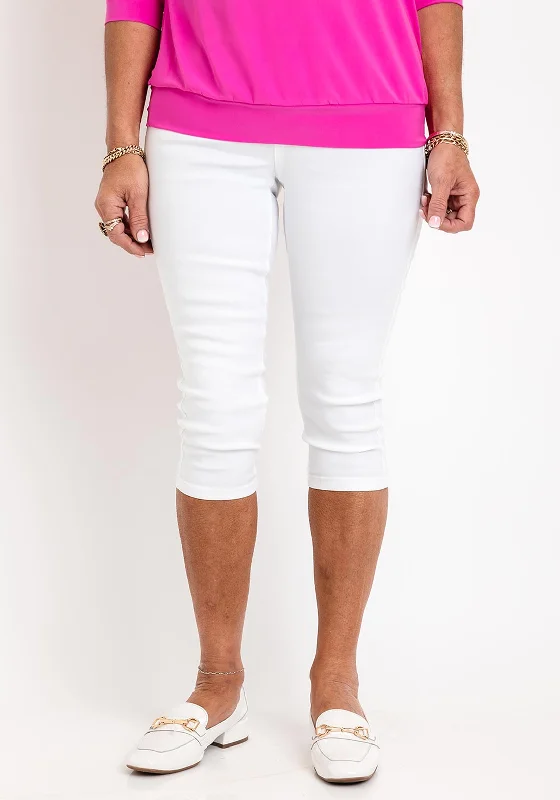 Easy Style Fransa High Waist Capri Jeans, White