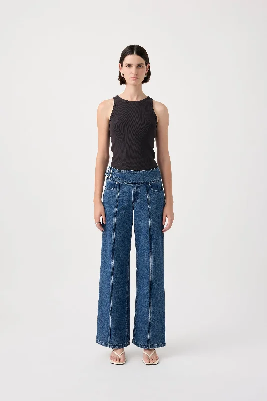 Cozy Lounge Wear Marley Mid Wide Leg Jean