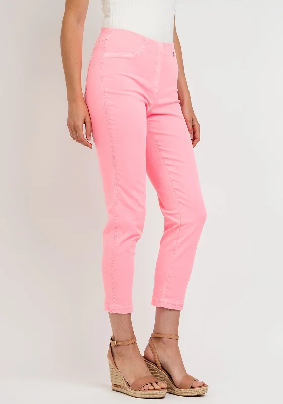 Elegant Wear Robell Bella 09 Slim Fit Crop Jeans, Neon Pink