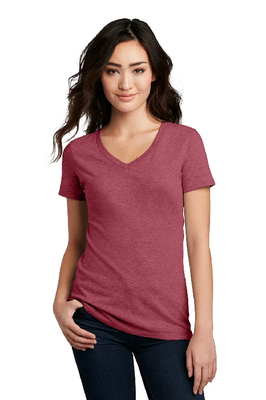 Weekend Comfort District Womens Perfect Blend Short Sleeve V-Neck T-Shirt - Heather Red Weekend Comfort District Womens Perfect Blend Short Sleeve V-Neck T-Shirt - Heather Red