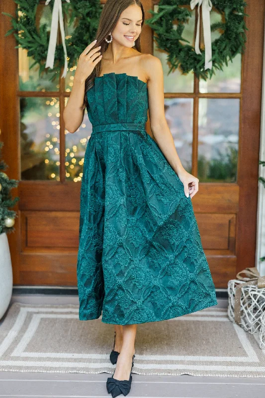 Comfortable Tops It Was All A Dream Hunter Green Strapless Dress