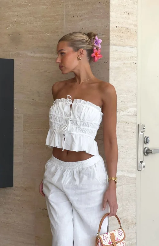 Relaxed Dresses Secret Society Strapless Top White