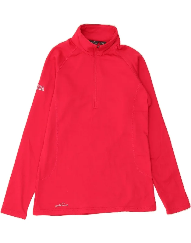 Summer Comfort EDDIE BAUER Womens Zip Neck Pullover Tracksuit Top UK 14 Medium Pink