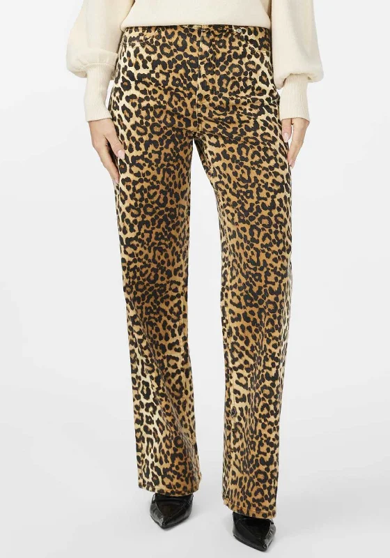 Effortless Dressing Y.A.S Leonora Leopard Print High Waist Jeans, Nomad