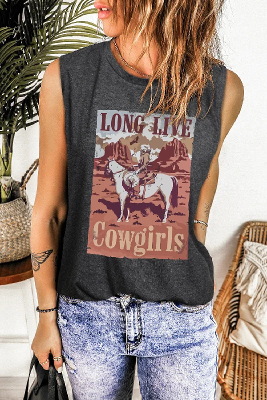 Comfy Dress Graphic Round Neck Tank