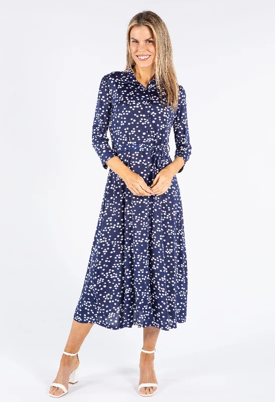 Easy Chic Button Through Polka Dot Dress