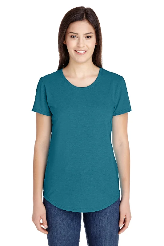 Elegant Fit Gildan Womens Short Sleeve Crewneck T-Shirt - Heather Galapagos Blue - Closeout