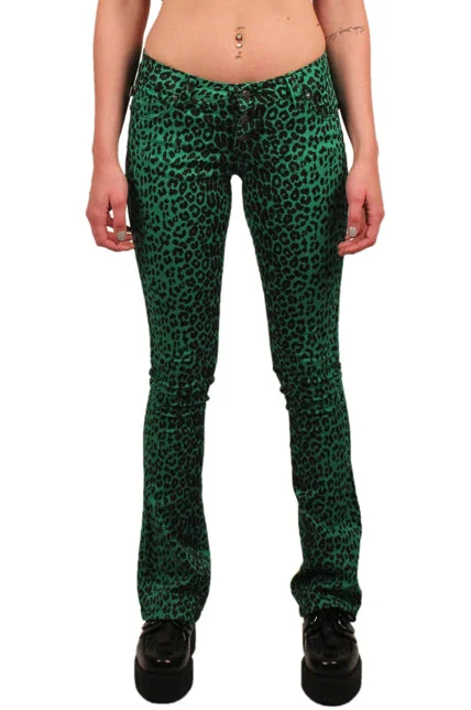 Casual Fit Bootcut Jeans Cheetah Print