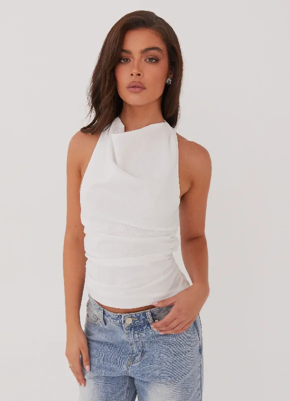 Relaxed Dresses Cloud Whisper Linen Top - White